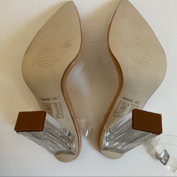 🌟 New with Box - All Clear Chunky Pointed Toe Heels - Picture 4 of 14